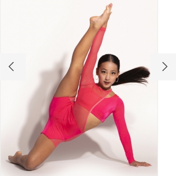 The Lineup CARLSBAD BIKETARD Barbie Pink 2 piece Dance Costume MA - Picture 2 of 8